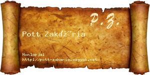 Pott Zakária névjegykártya